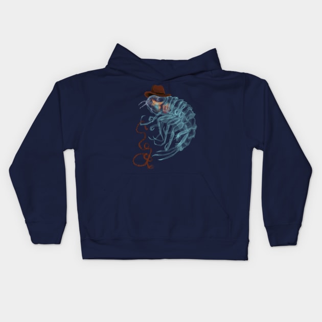 amphipod cowboy Kids Hoodie by bhramarii